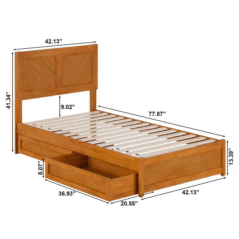 Clayton Platform Bed with Panel Footboard and Storage Drawers