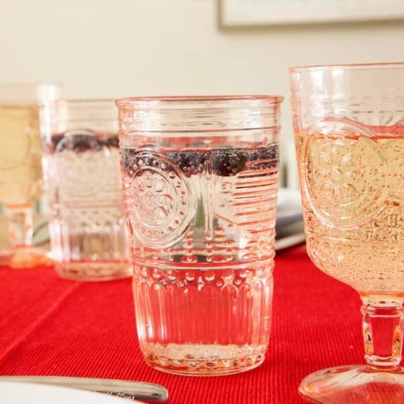 Bormioli Rocco Set of 6 Romantic Cooler Drinking Glasses - 16 oz.
