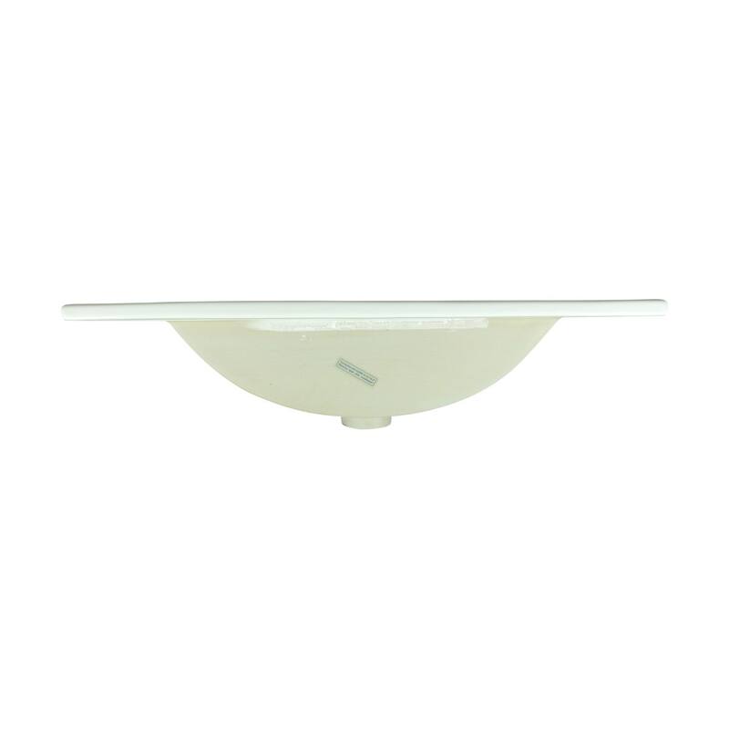 Luke White Porcelain Rectangular Drop-in Sink Self-Rimming with Overflow - White