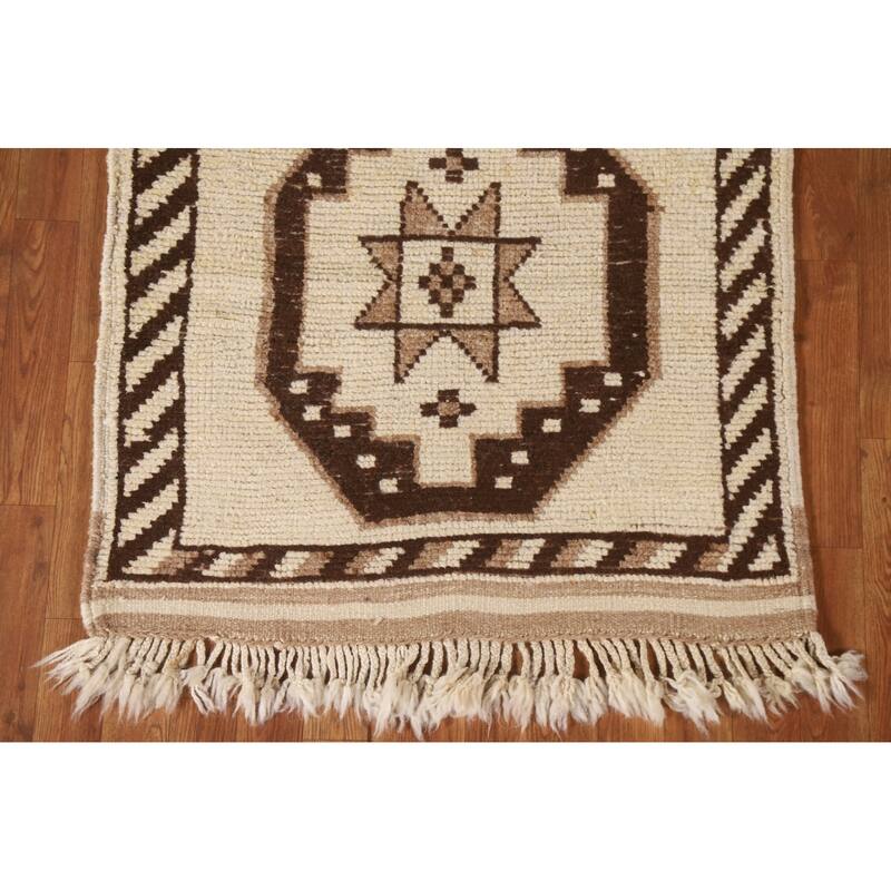 Anatolian Turkish Runner Rug Handmade Hallway Wool Carpet - 3'1"x 11'2"