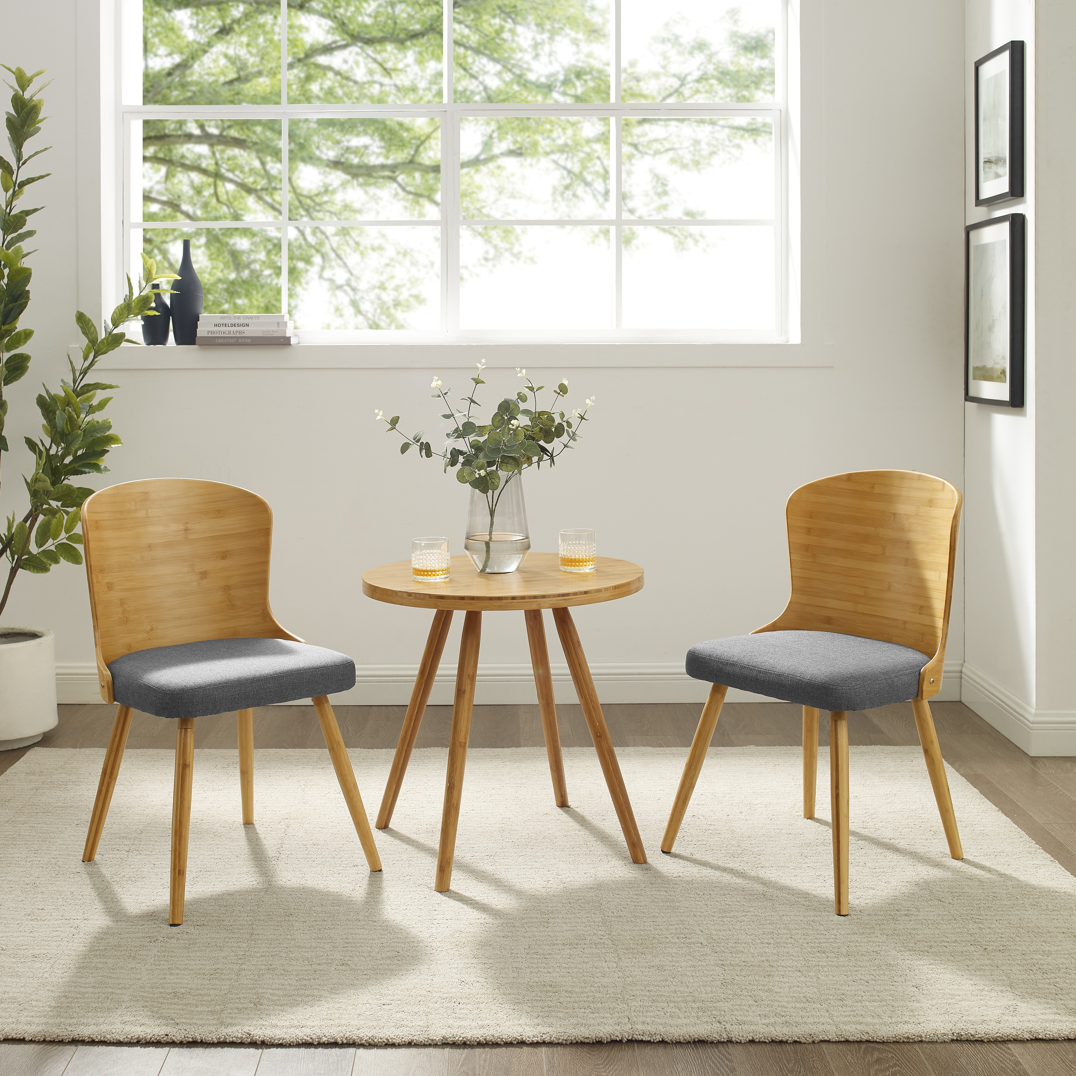 Modern bamboo deals dining chairs