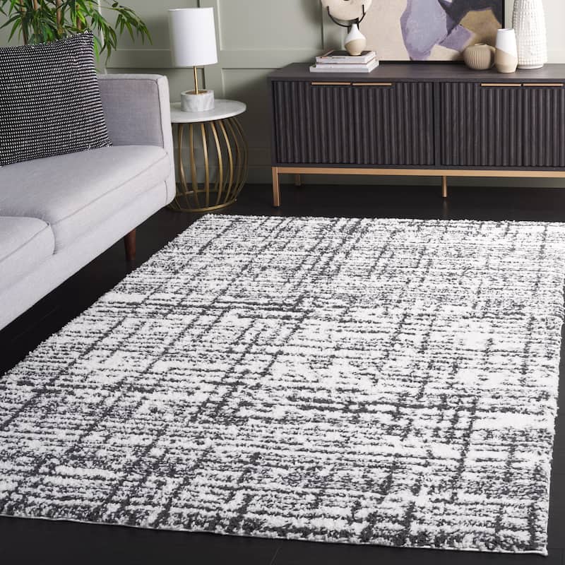 SAFAVIEH Rumi Shag Parthenia Shag Rug - 4' x 6' - Charcoal/Ivory