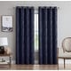 preview thumbnail 24 of 74, Gracewood Hollow Plakalo Embossed Thermal-weaved Blackout Grommet Drapery Curtains 38" W x 84" L - Navy