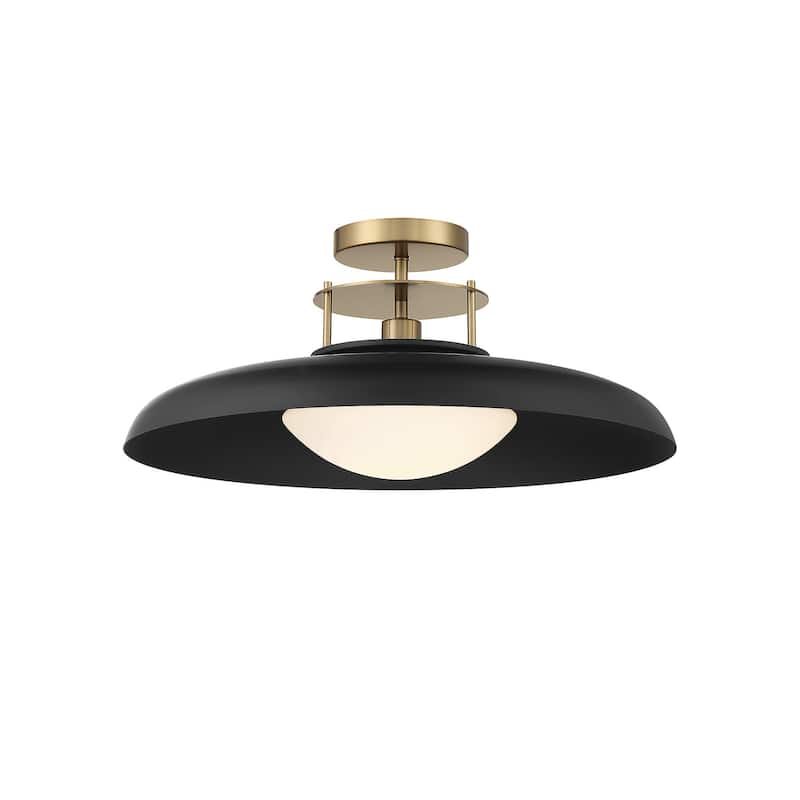 Savoy House 6-1685-1 Gavin 20" Wide Semi-Flush Ceiling Fixture - Matte Black / Warm Brass
