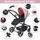 preview thumbnail 12 of 26, Foldable Baby Stroller,High Landscape Stroller for Toddlers, Convertible Infant Pram - N/A