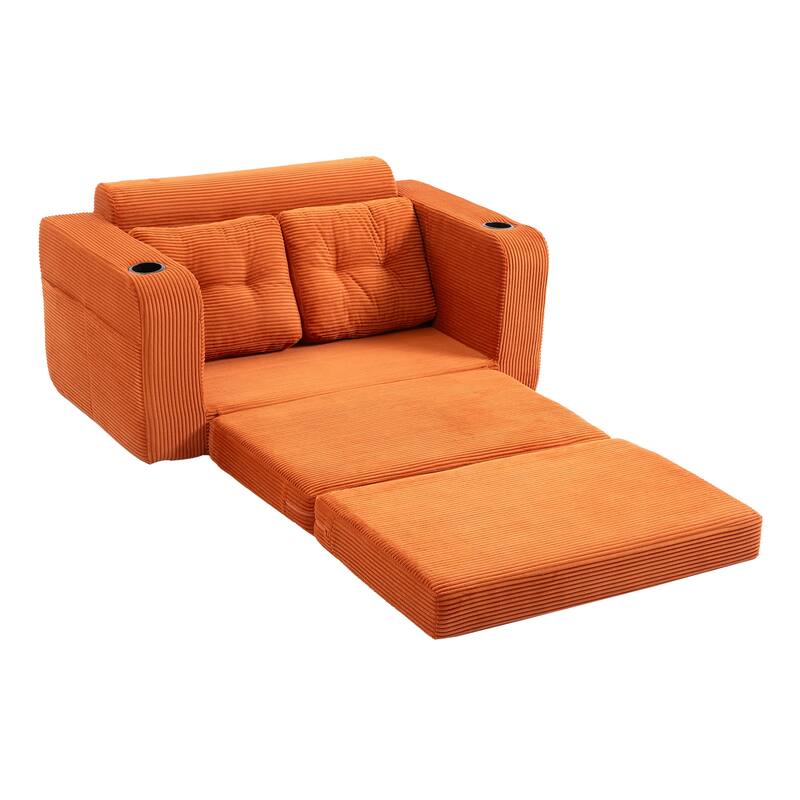 Convertible Sofa Bed, Expandable double Sofa Bed, 2 in 1 Convertible Sofa Bed, Fold Out Floor Couch with Pillows
