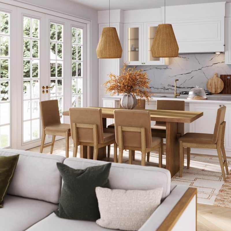Briggs Modern Dining Table for 6, Small Rectangle Dining Table with Solid Wood Legs