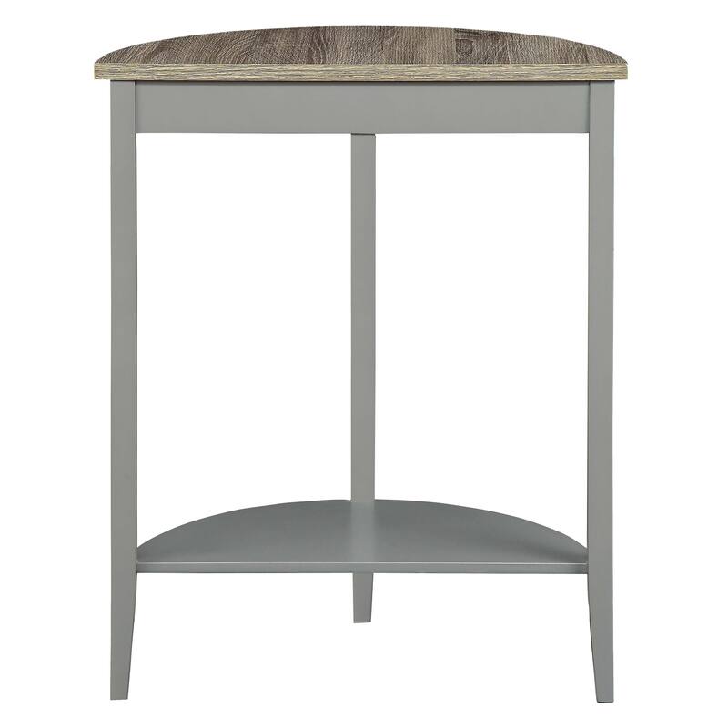 Davis Grey Oak and Grey Half Moon Console Table with Bottom Shelf