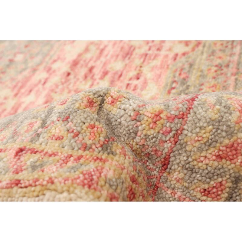 ECARPETGALLERY Hand-knotted Mamluk Dark Grey, Pink Wool Rug - 8'0 x 10'1