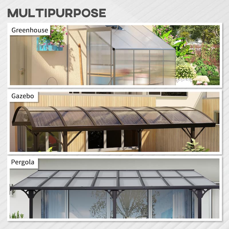 Outsunny 14 Piece Pack of Polycarbonate Greenhouse Panels, 4' x 2' x 0.16" Twin-Wall Polycarbonate Panels