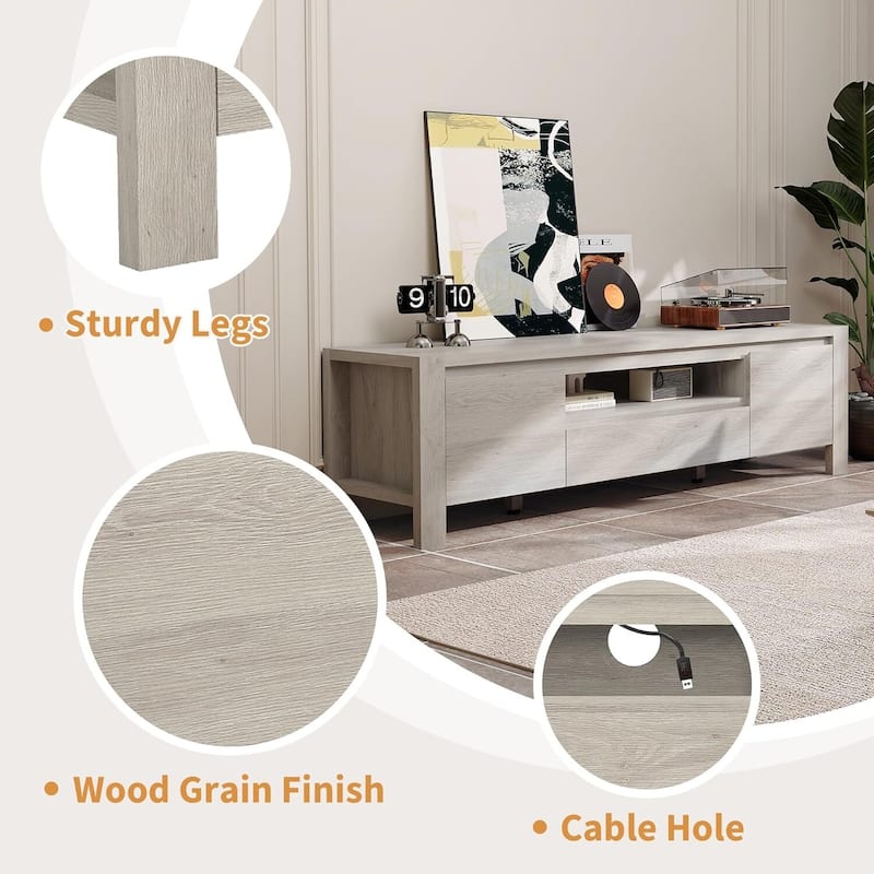 TV Stand, with Doors and Cabinet