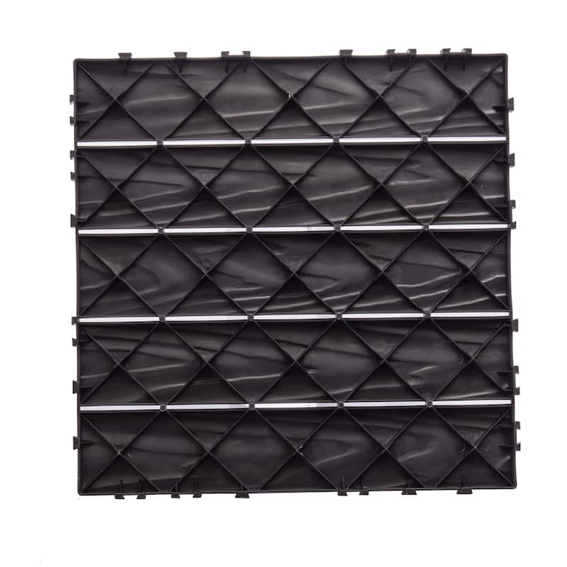 76-Pack 11.42"x11.42" Interlocking Deck Tiles - 68.80 Sq.Ft 3D Wood Grain Plastic Flooring for Outdoor Use
