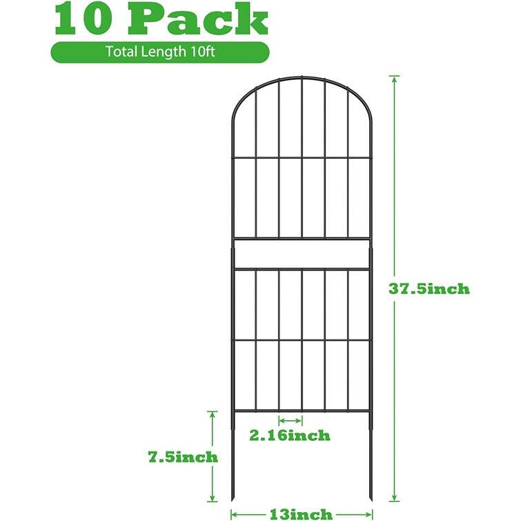 3 ft. H x 13 in. W Metal Fence Panel,10 Pack - 10 Pack