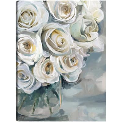 Mason Jar Bouquet I By Studio Arts Canvas Art Print