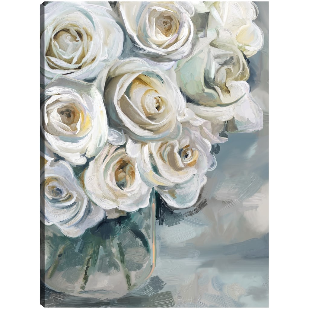 Mason Jar Bouquet I By Studio Arts Canvas Art Print