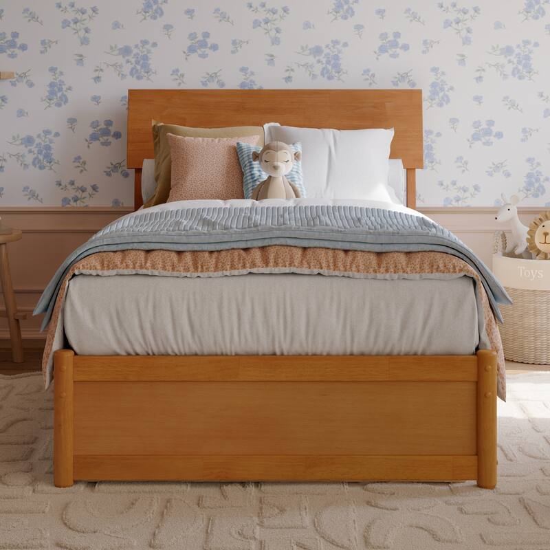 Norla Wood Platform Bed with Trundle