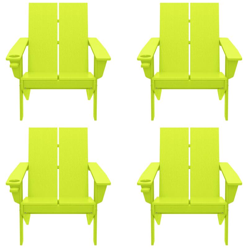 Coastin Modern Poly Adirondack Chair (Set of 4), Black