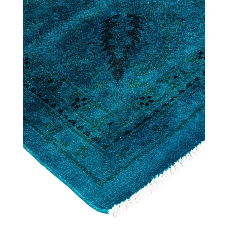 Vibrance, One-of-a-Kind Hand-Knotted Area Rug - Blue, 9' 1" x 12' 1" - 9' 1" x 12' 1"