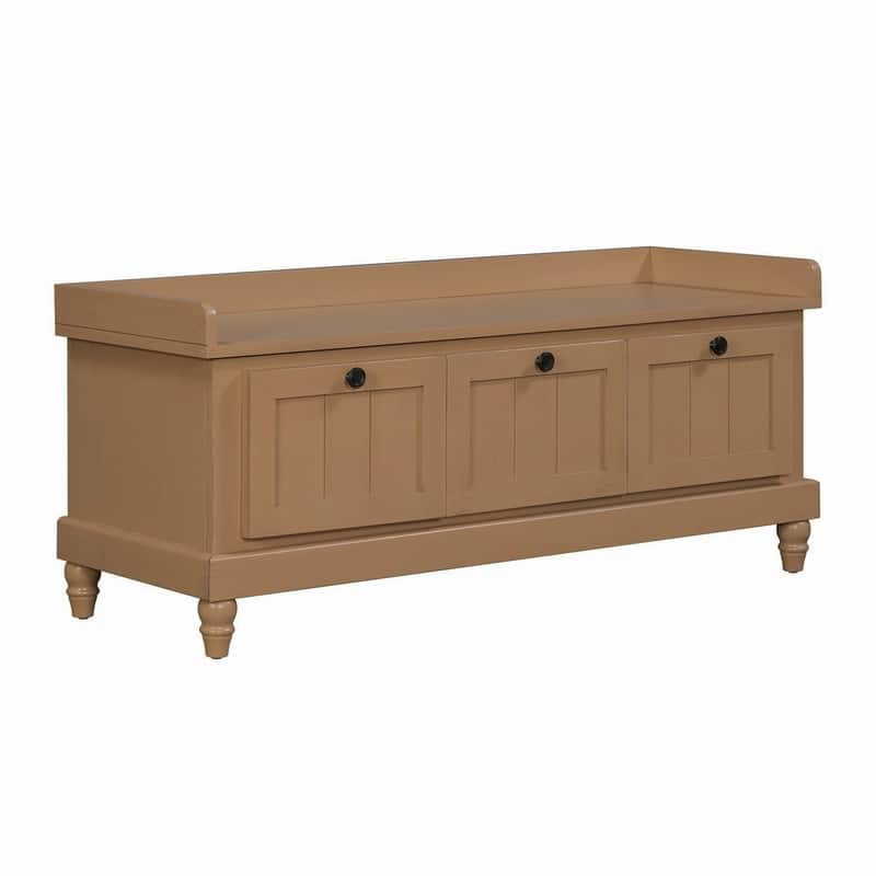 Classic Storage Bench with Cushioned Seat and Drawers