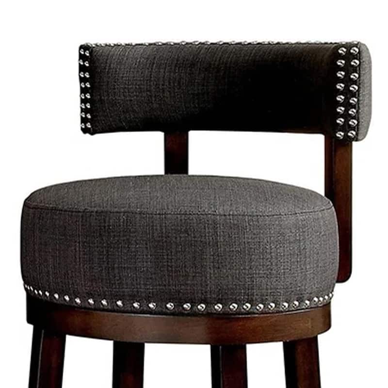 Lynsey 24"Barstool Withlinen Cushion, Gray Finish, Set of 2