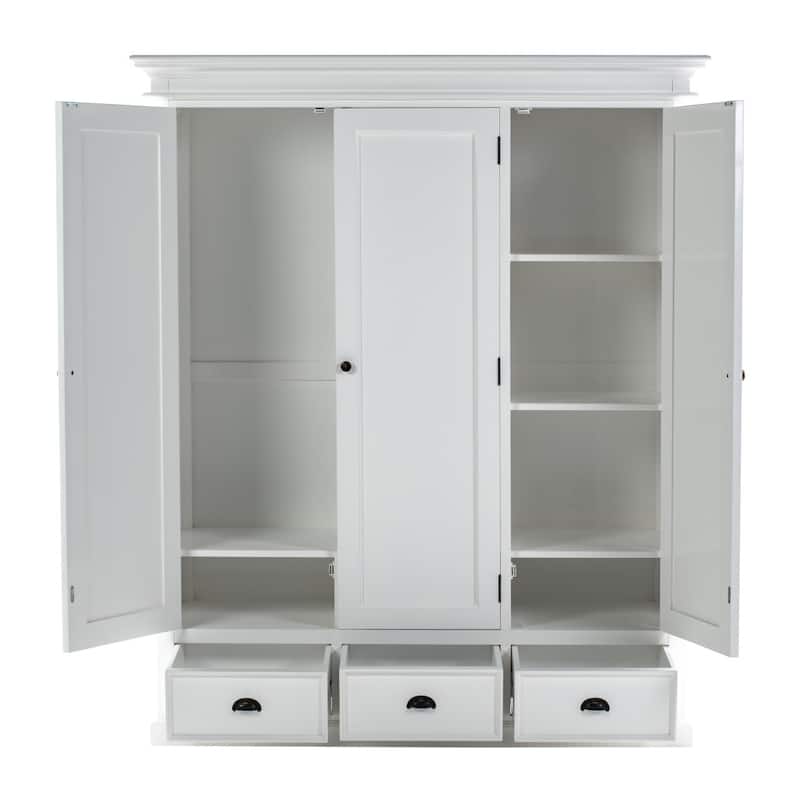 HomeRoots 62" Off White Solid Wood Frame Standard Curio Cabinet With Six Shelves