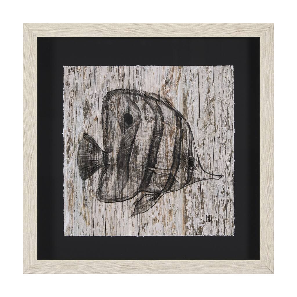 Wood Grain Fish I Framed Art Print