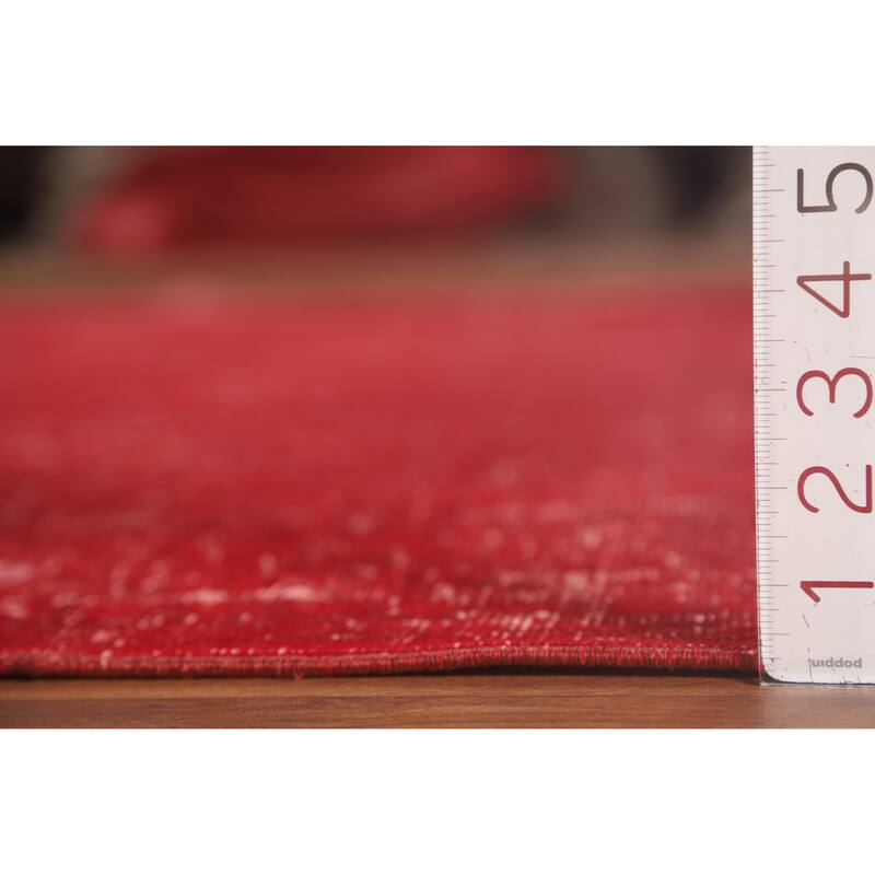 Anatolian Turkish Rug Hand-Knotted Distressed Over-Dyed Wool Carpet - 7'0" x 10'1"