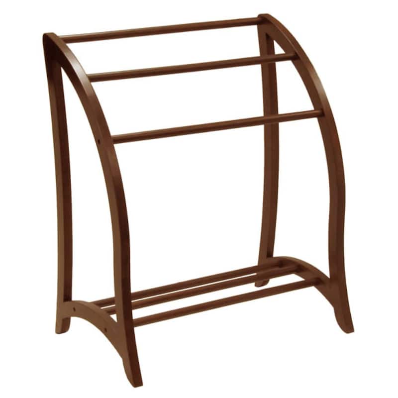 36" Walnut Brown Solid Organization Blanket Rack