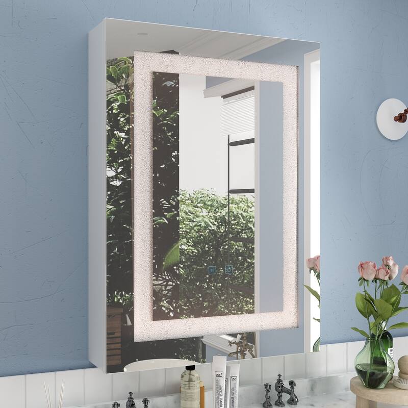 Wall LED Bathroom Cabinet with Lighting and Defogger Medicine Cabinet