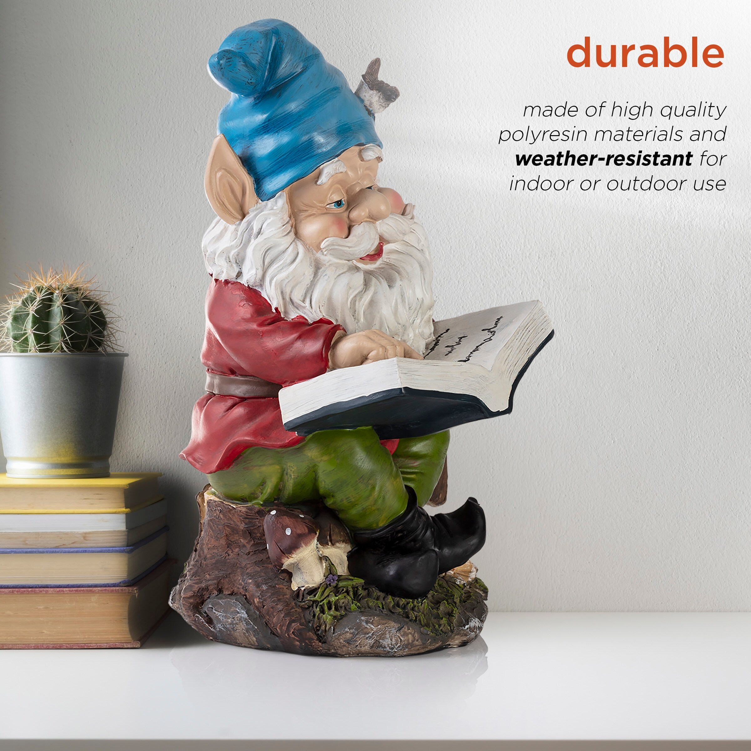 Alpine Gnome Reading A Book Statue 14 Inch Tall Overstock 9514454