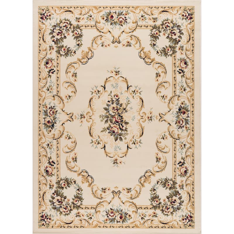 Copper Grove Tunxis Traditional Red Area Rug - 7'6'' x 9'10'' - Beige