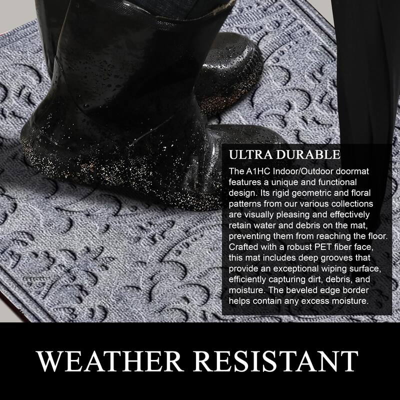 A1HC New All Weather Superior Dirt and Moisture Absorbing Polypropylene Door Mat with Non-Slip Backing for Inside Outside Use