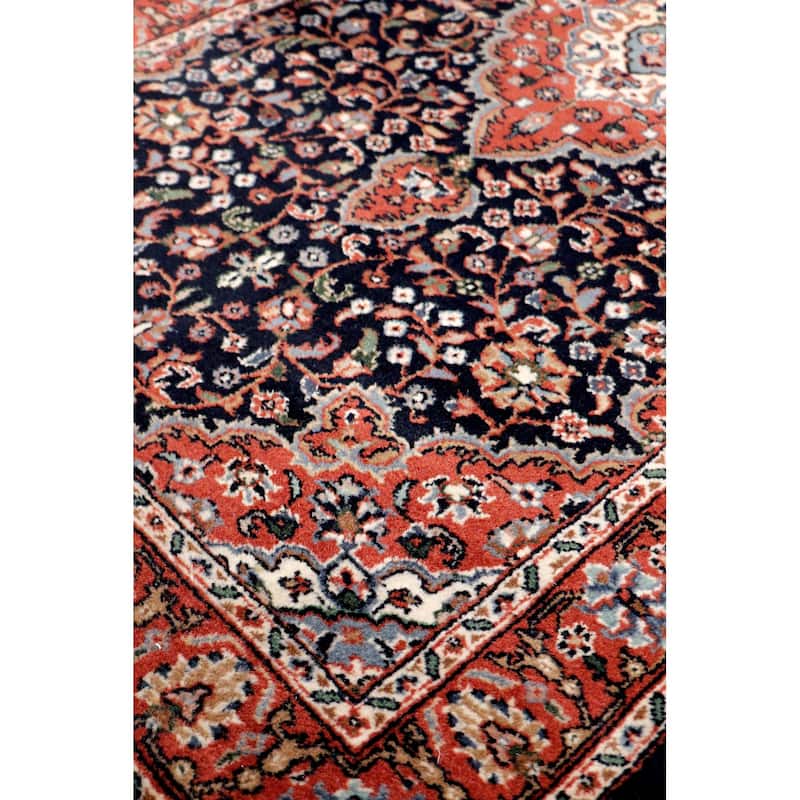 Pasargad Home Baku Hand-Knotted Navy Wool Runner - 2' 6'' X 12' 0''