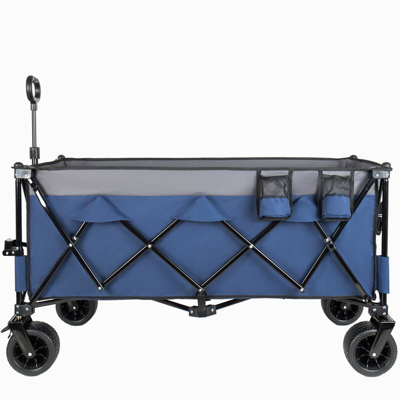 51"Extended Heavy-Duty Foldable Utility Wagon,480lbs,Patented Ultra-Stable Frame,1:6 Space-Saving Fold,Portable and Collapsible