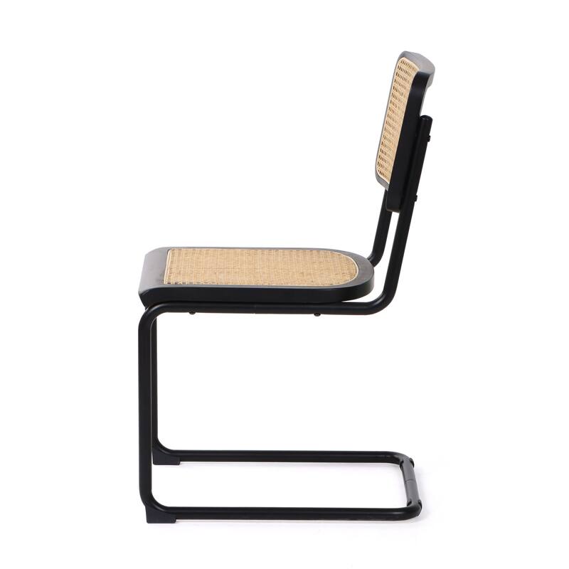 Arwan Black Cane Dining Side Chair, Set of 2 - 18" x 21" x 33"