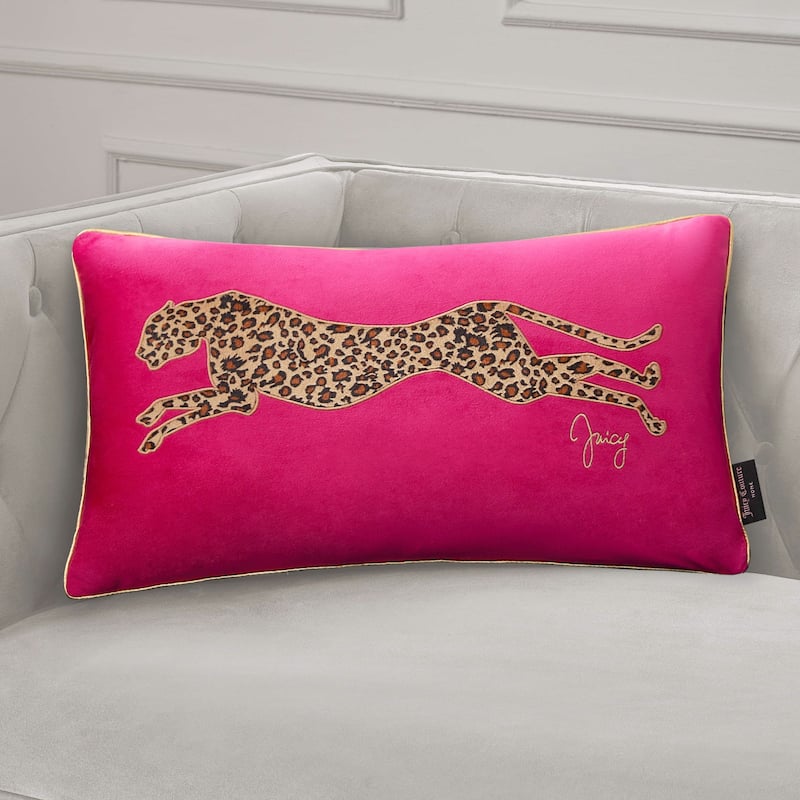 Juicy Couture Velvet Cheetah Pillow 14" x 24"