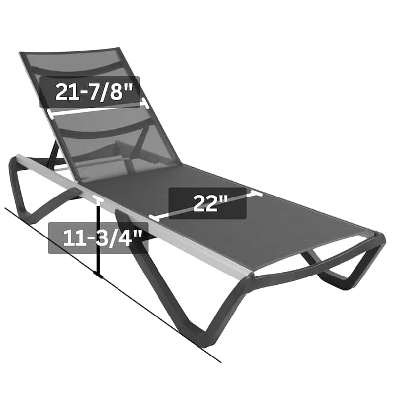 Furnish Theory Seabreeze Deck Patio Sunlounger Sun Lounger Lounge Chair Sling Chaise Lounger (Various Frame & Mesh Colors)