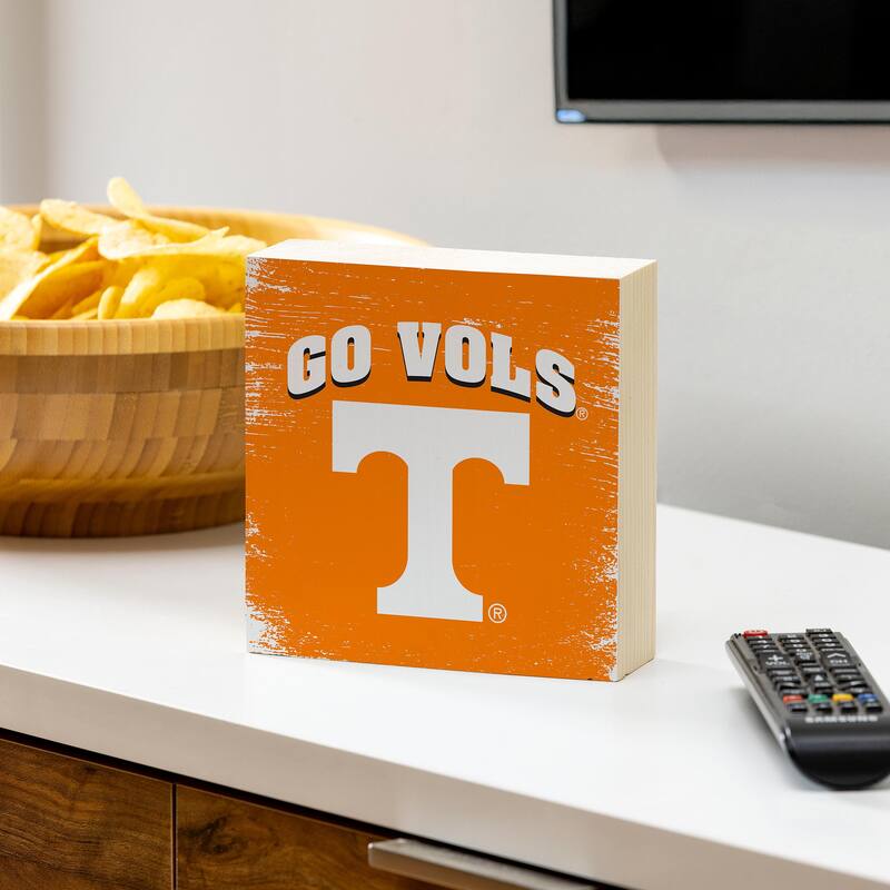 University of Tennessee Wooden Tabletop Mantel Shelf Sign - 6" x 6"