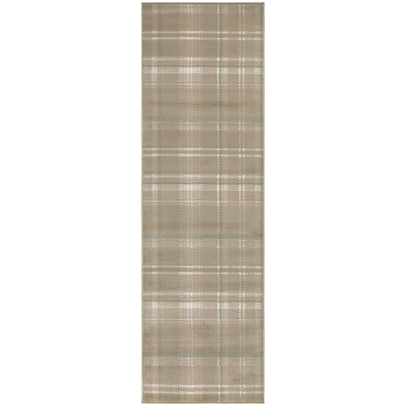 HomeRootsPlaid Cottage Runner Area Rug - 144' X '27' X '0.5