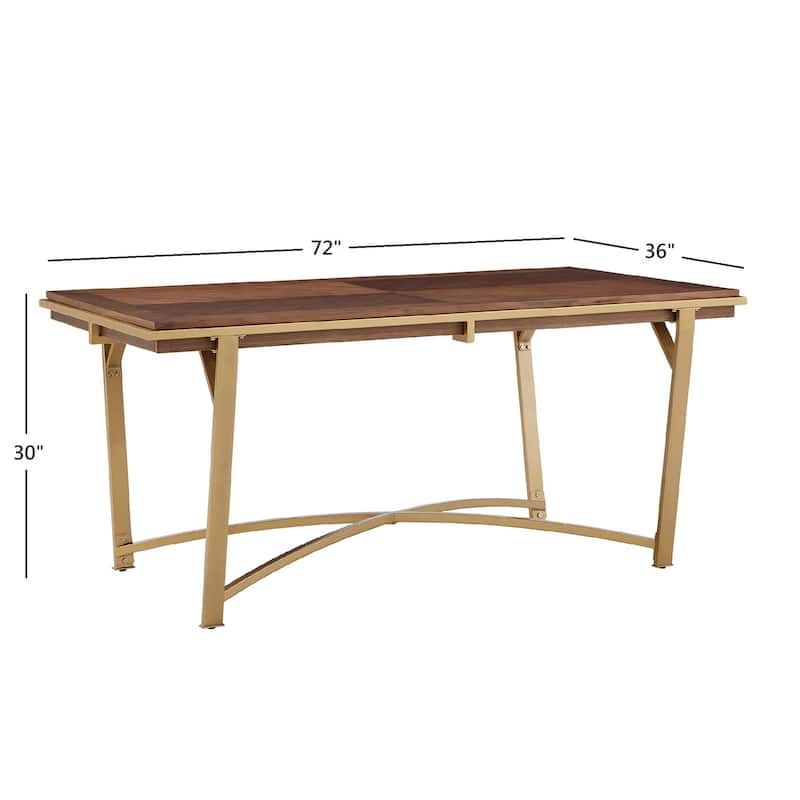 Cooke Natural Finish Gold Metal 72-inch Dining Table by iNSPIRE Q Modern