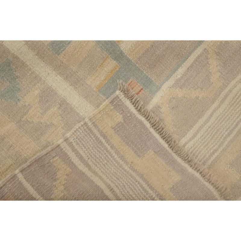 Hand Woven Oriental 100% Wool Carpet Southwestern Tribal Multi-Colored Kilim Area Rug - 8' 2'' X 5' 1''