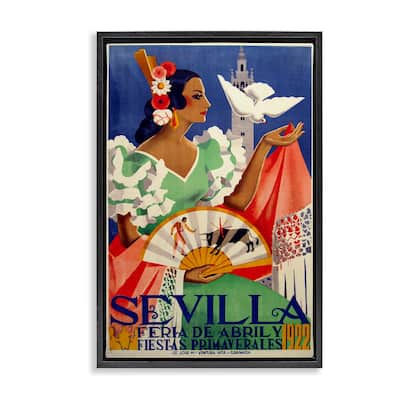Stupell Seville Vintage Culture Framed Floater Canvas Wall Art Design By Marcus Jules