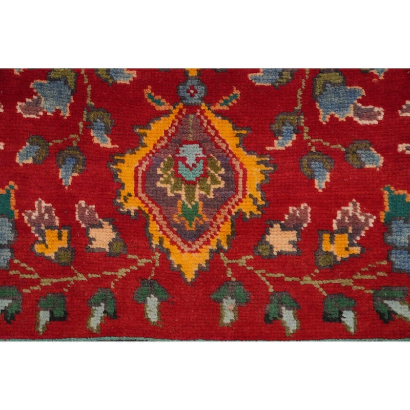Hand Knotted Oriental 100% Wool Carpet Traditional Floral Red Tabriz Area Rug - 4' 8'' X 3' 4''
