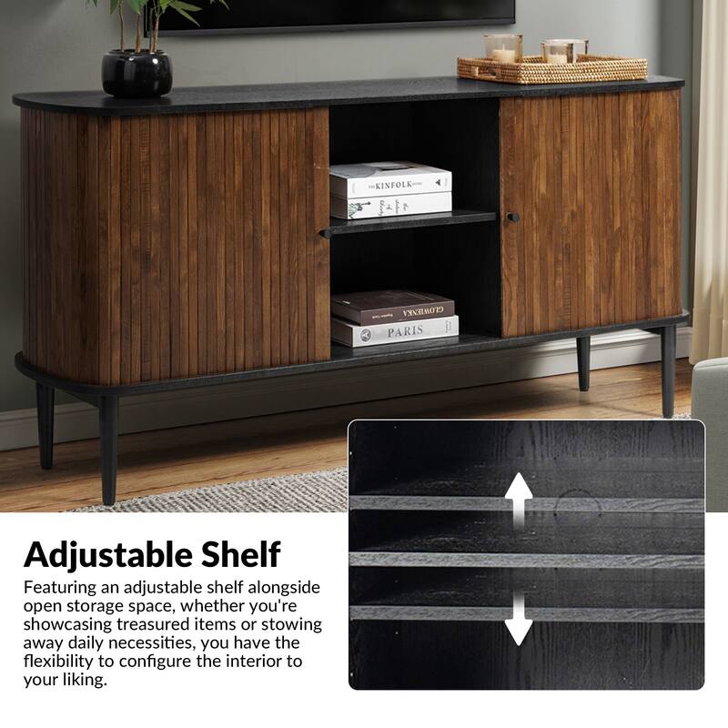 Franz Modern 63"Wide Sideboard with adjustable shelf by HULALA HOME