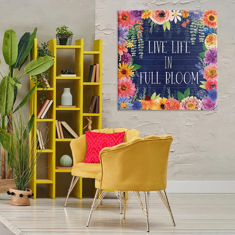 Stupell Live Life in Full Bloom Canvas Wall Art Design By Nicole DeCamp