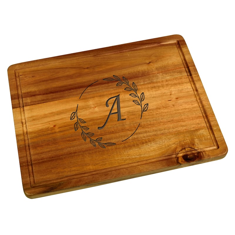Picnic at Ascot Personalized Acacia Cutting Charcuterie Board - A