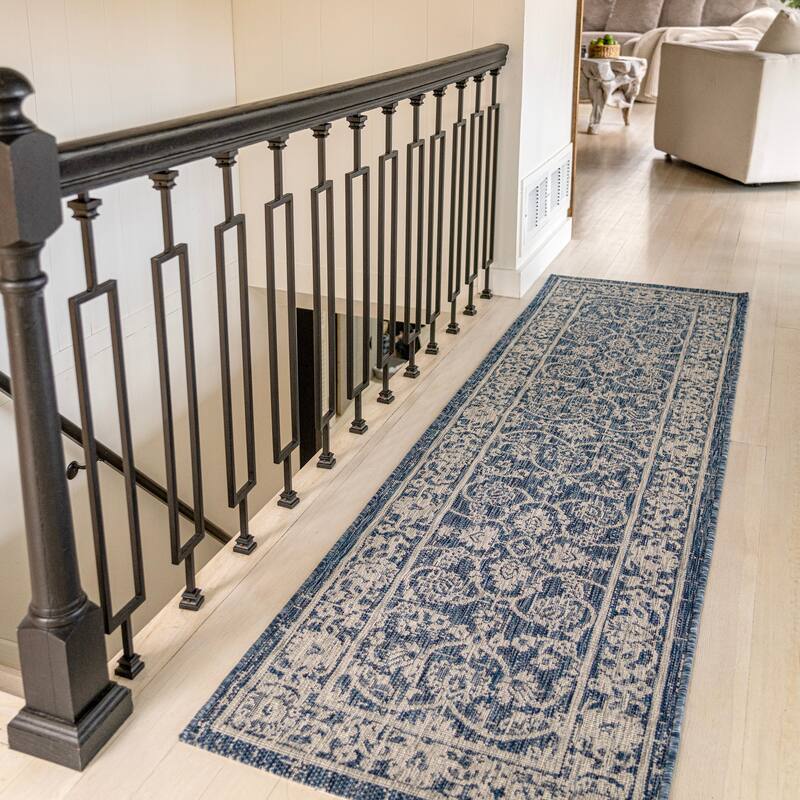 JONATHAN Y Palazzo Vine and Border Textured Weave Indoor/Outdoor Area Rug