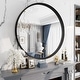 preview thumbnail 31 of 61, Round Tempered Glass and Metal Framed French Cleat Mounted Wall Bathroom / Vanity Mirror