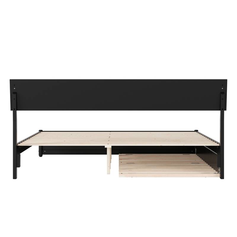 Norla Wood Platform Bed with Trundle