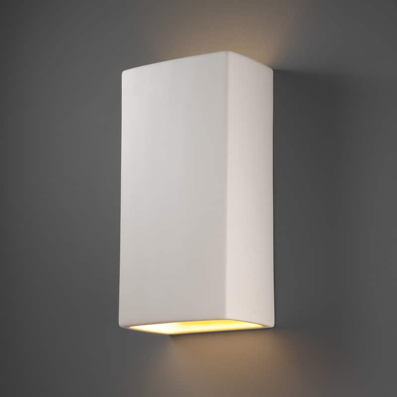 Justice Design Group Ambiance Really Big Rectangle Open Top & Bottom Wall Sconce